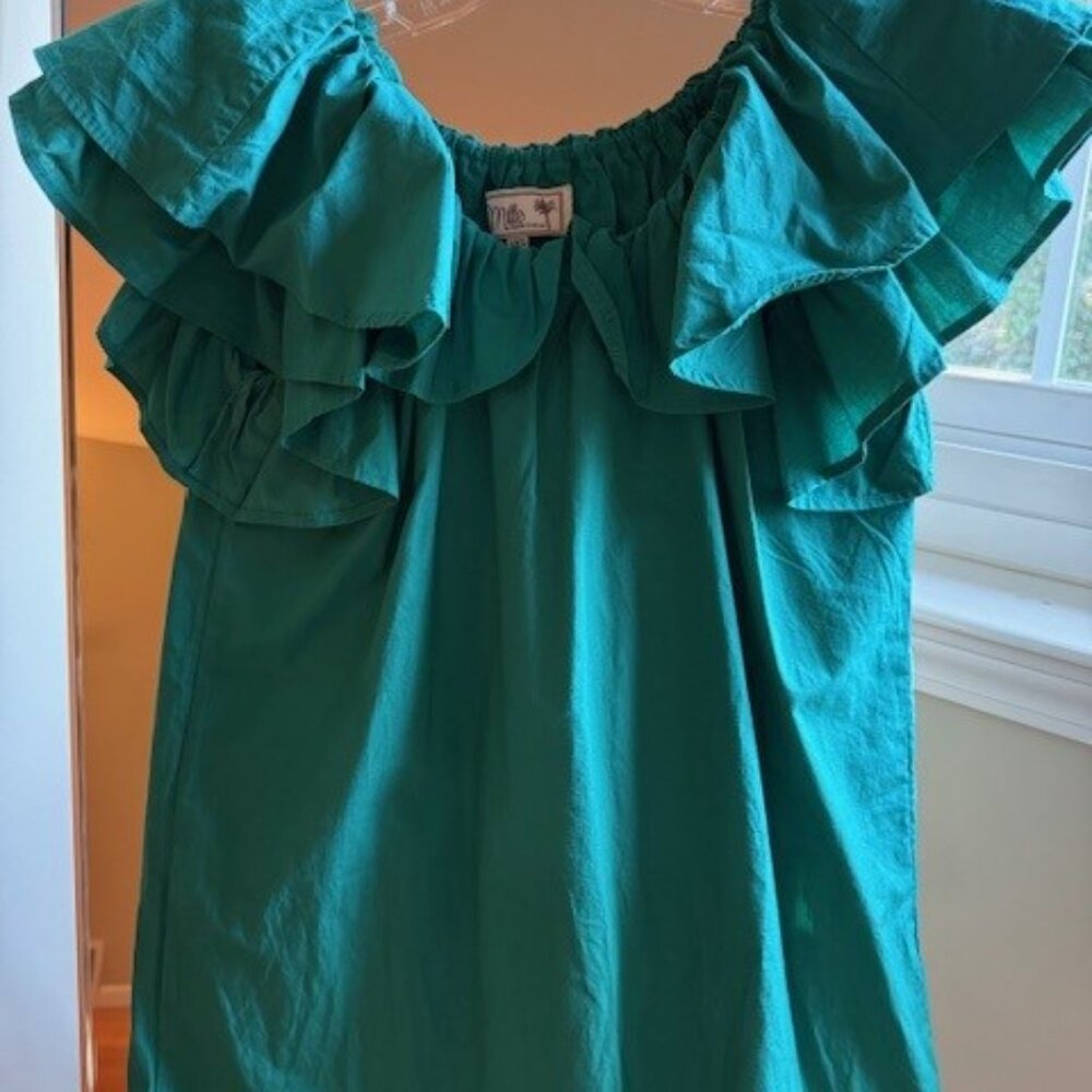 Mille teal flutter "Beja" top